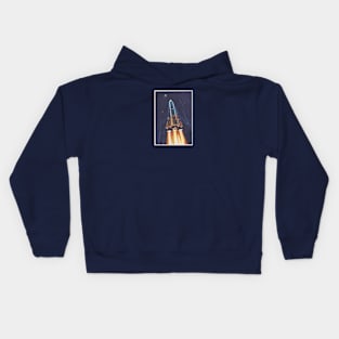 Retro moon rocket Kids Hoodie